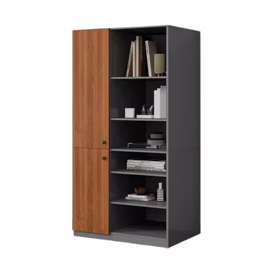 Estanteria Biblioteca Moderna 6 Niveles 2 Puertas 180 Cm