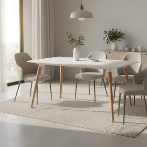 Mesa Rectangular Comerdor MDF Lacado Moderno