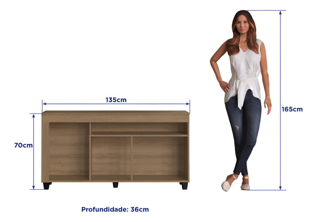 Rack Tv Mueble Moderno Hasta 50'' Mdf Brasilero 135cm - Imagen 9