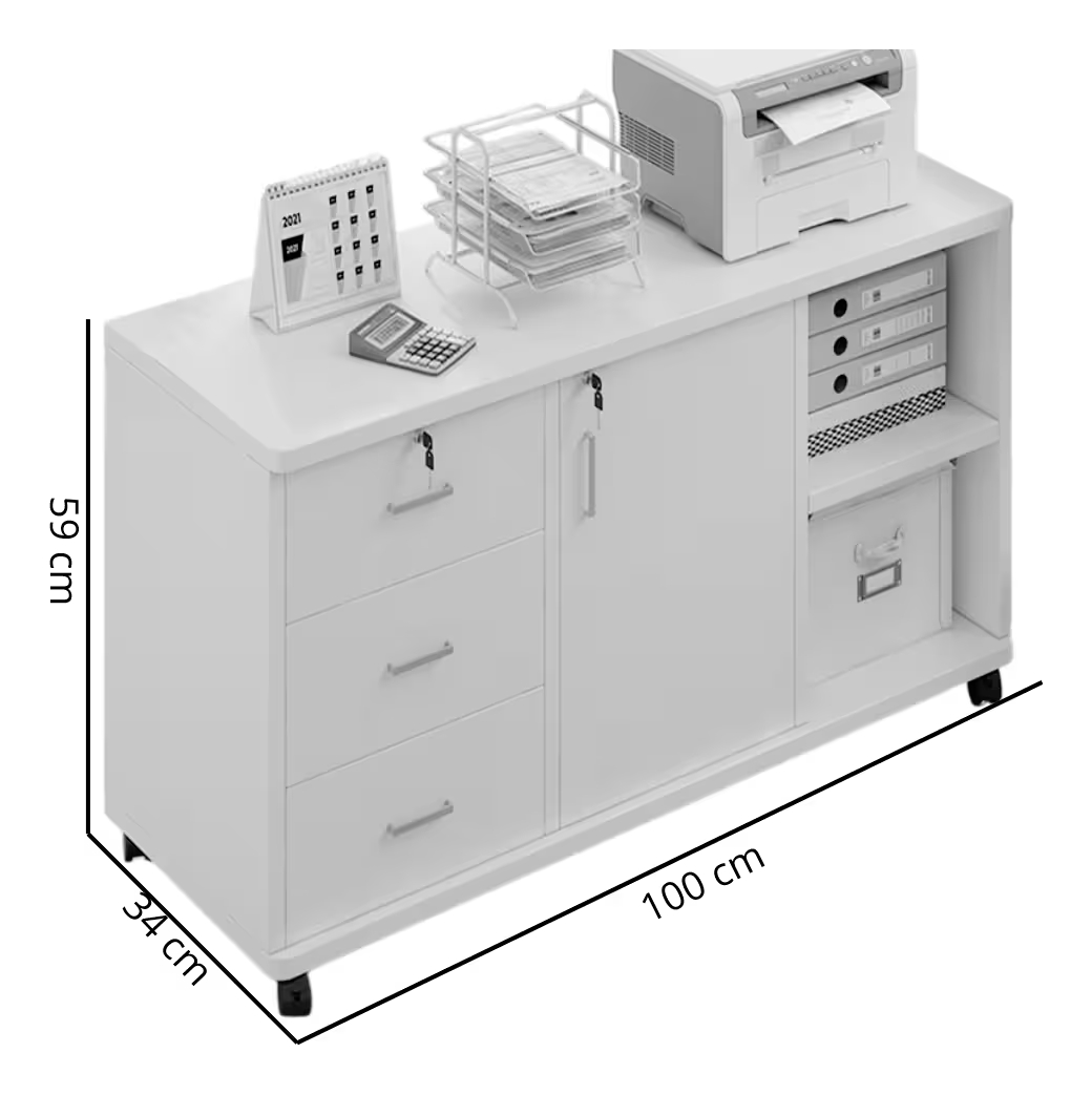Mueble Cómoda Organizador Moderno 3 Cajones 100x34x59 cm - Imagen 10