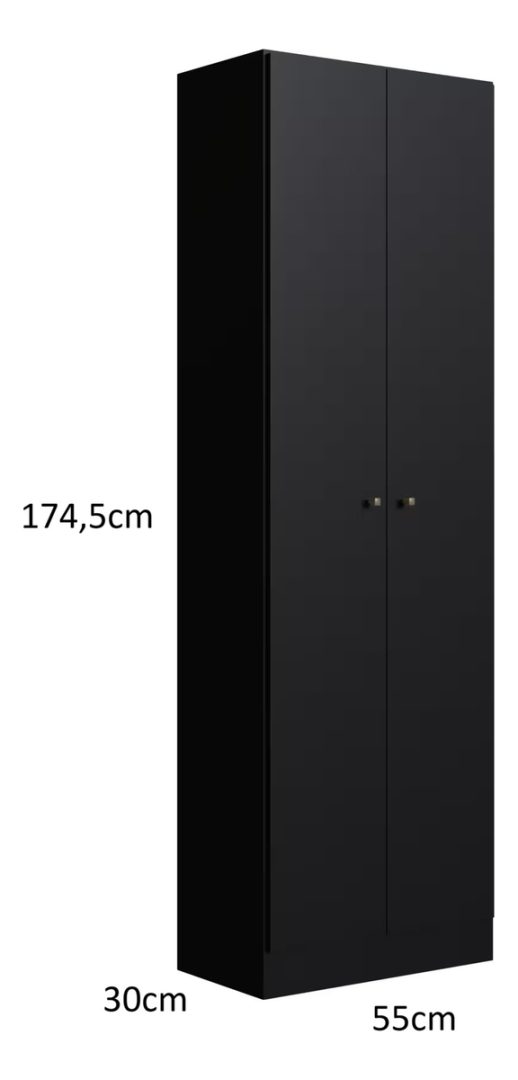 Ropero Armario Mdf 2 Puertas Con Estantes 174.5x55x30 CM - Imagen 4