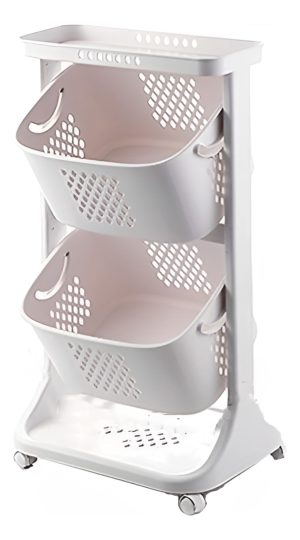 Organizador Movible Multiuso 2 Cestos 3 Estantes Cocina Baño