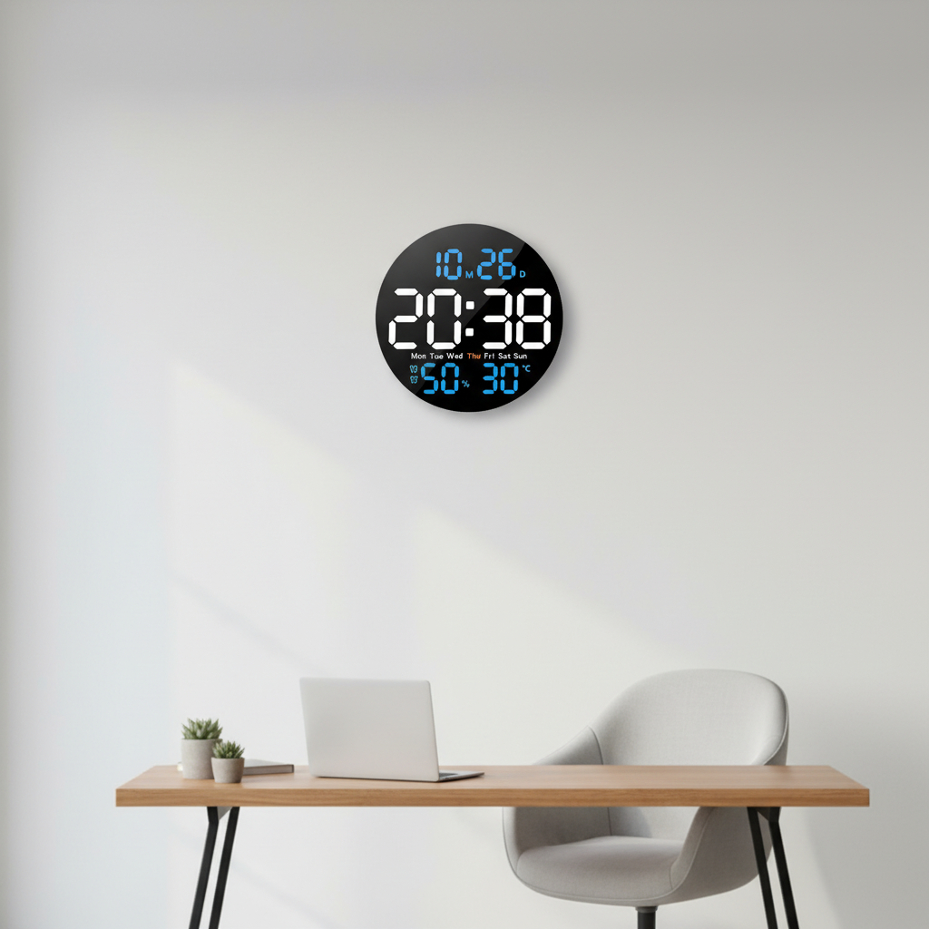 Reloj De Pared Digital 10'' Led Con Temperatura Y Temporizado - Imagen 6