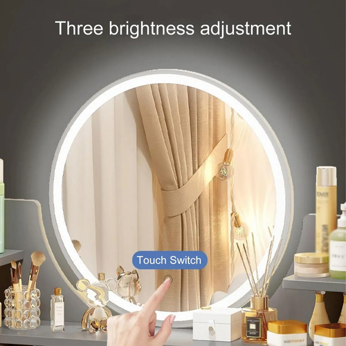 Tocador De Maquillaje Espejo Luz Led Ajustable Y Taburete - Imagen 6