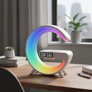 Lampara Veladora Portátil Cargador Qi Parlante Inalámbrico