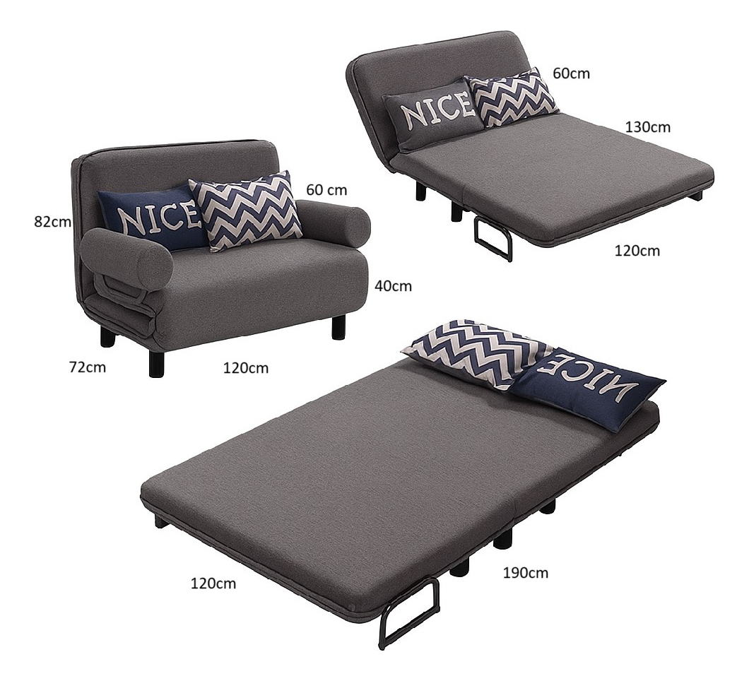 Sofá Cama Sillón Multiuso Plegable Reclinable 2 Cuerpos - Imagen 4