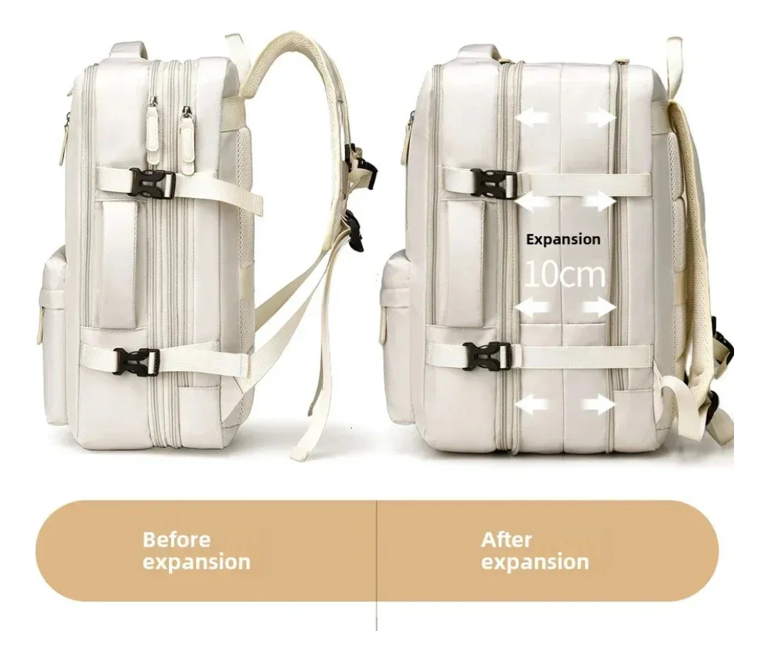 Mochila Grande De Viaje Urbana Expandible Impermeable - Imagen 6