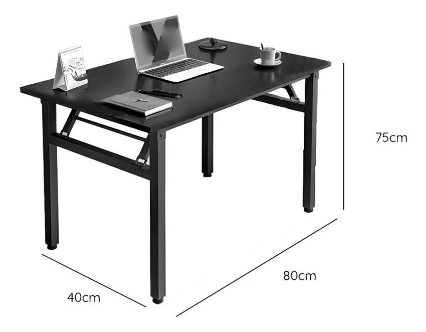 Mesa Escritorio Multiuso Plegable 80 cm Madera MDF Y Metal - Imagen 9