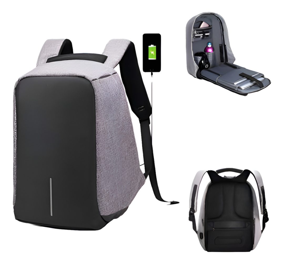 Mochila Antirrobo Tela Impermeable Puerto Usb Ultrashopuy - Imagen 4