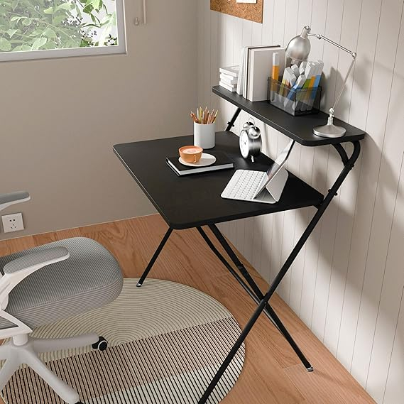 Escritorio Plegable Portatil Resistente De Mdf Y Metal 80 cm - Imagen 6