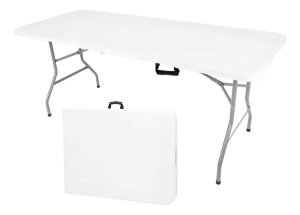 Mesa Plegable Jardin 1.80 cm Exterior Valija Y Tapa Reforzada