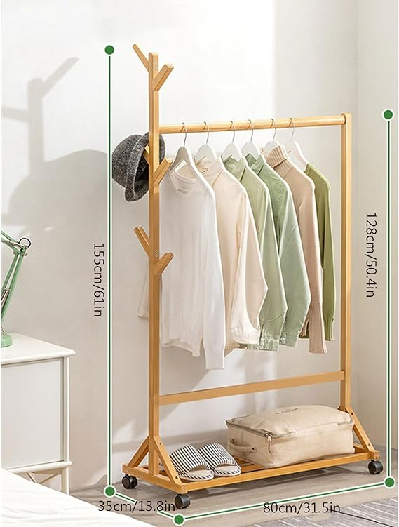 Perchero Organizador De Ropa Con Ruedas 128x35x155 cm - Imagen 8