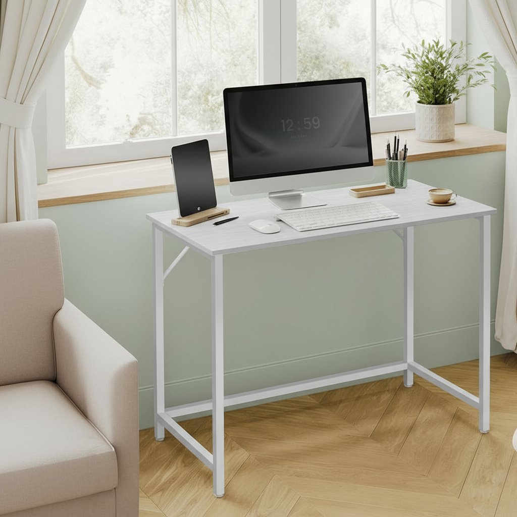 Escritorio Moderno De Metal Y Madera Mdf Para PC Oficina - Imagen 7