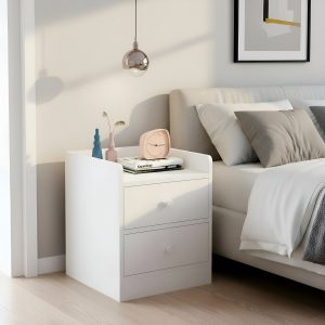 Mesa De Luz MDF Con 2 Cajones  30x34x50 cm