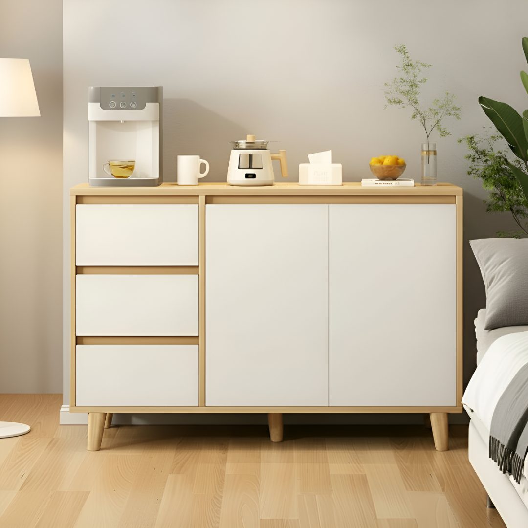 Mueble Organizador Moderno Elegante De 3 Cajones Y 2 Puertas