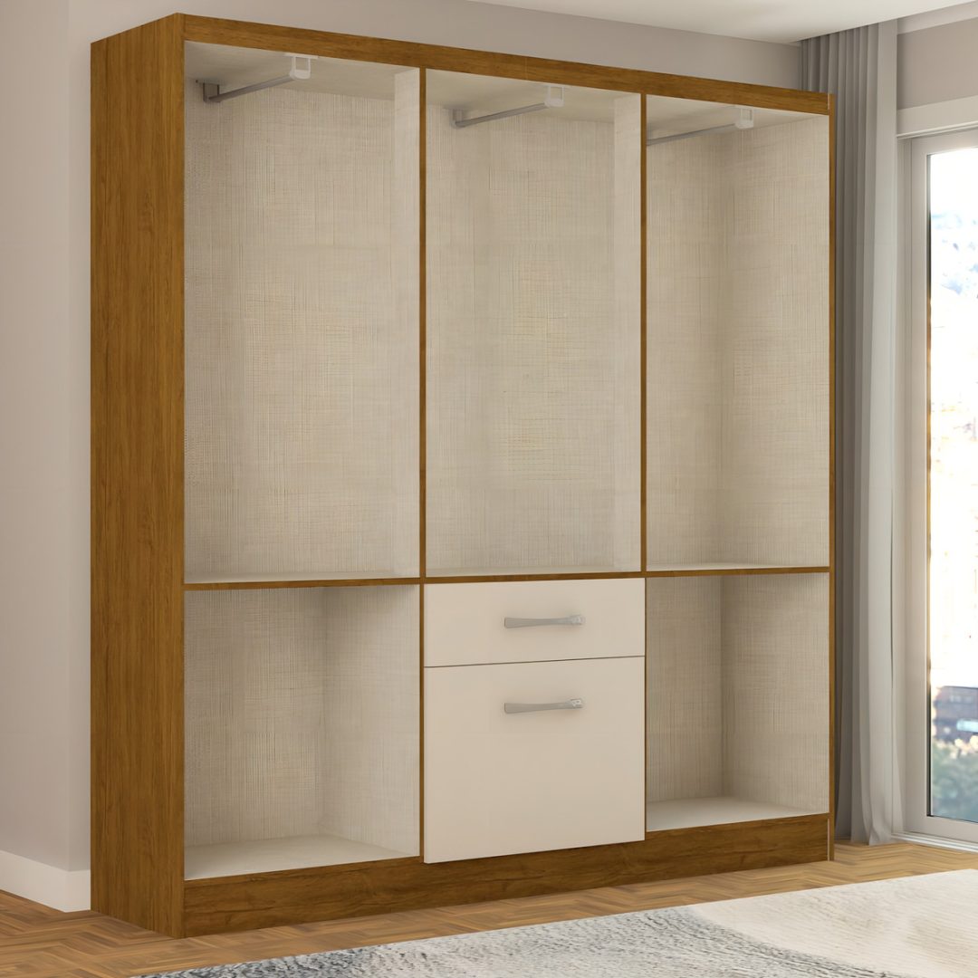 Ropero Armario Multiuso Para Dormitorio Con 6 Puertas Y 1 Cajón - Imagen 5
