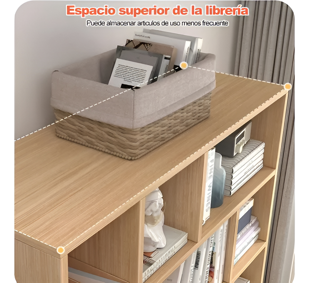 Estanteria Minimalista Biblioteca 5 Estantes Con Panel 180 cm - Imagen 6