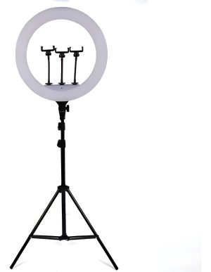 Aro De Luz Con 3 Soportes Tlf 36 Cm Más Tripode Negro 2.1 Mts