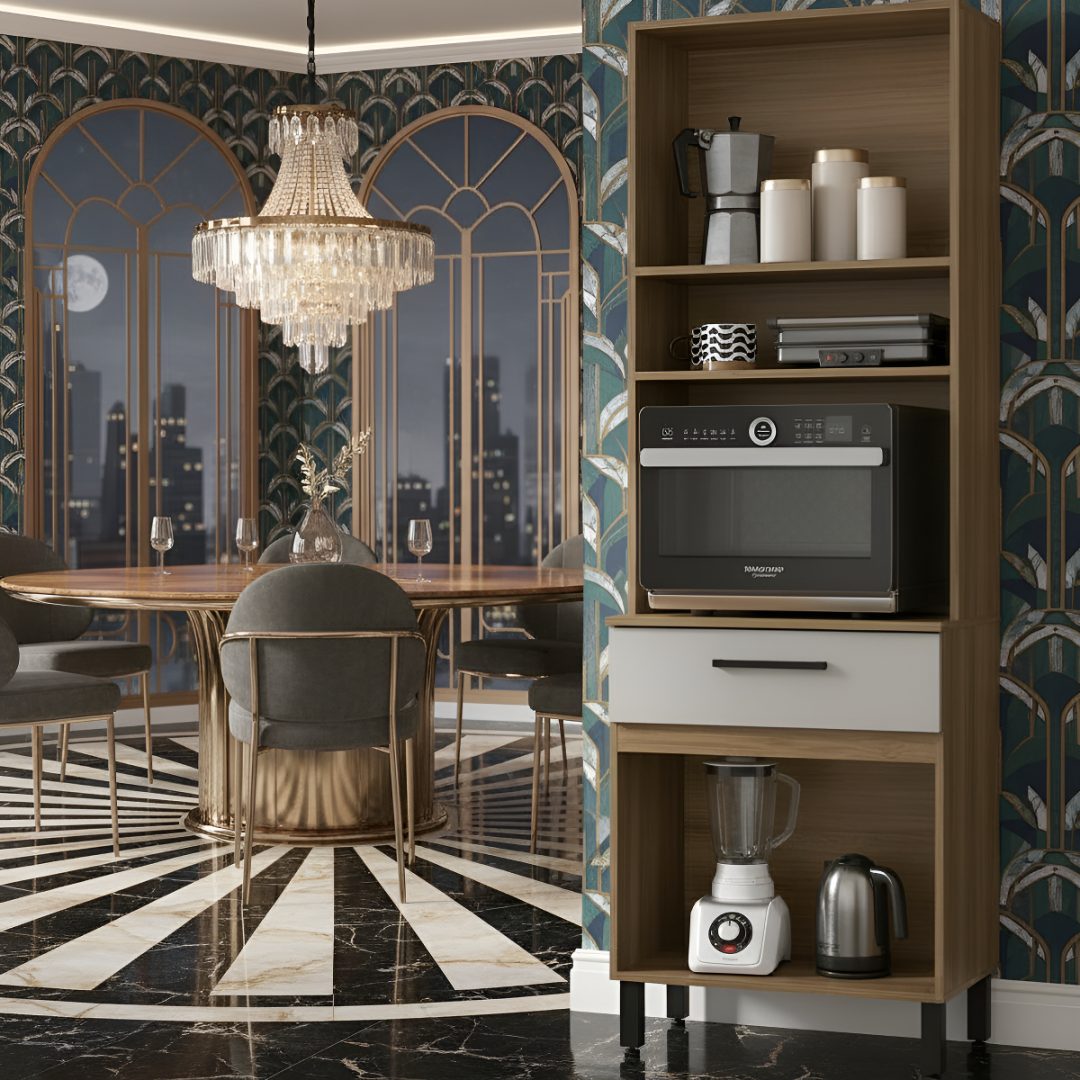 Aparador Multiuso Para Cocina Comedor 4 Puertas 1 Cajón - Imagen 9