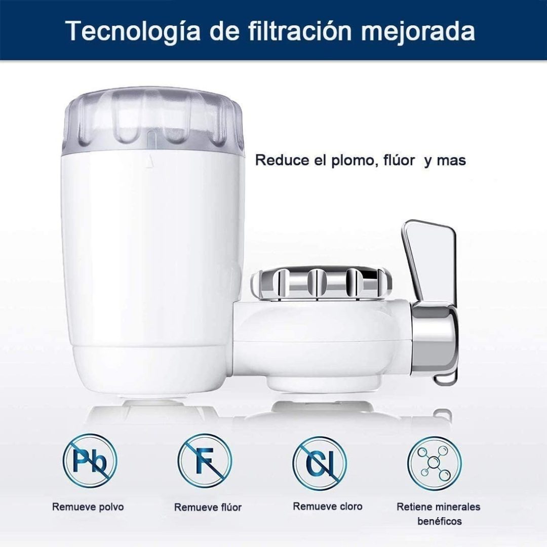 Filtro De Agua Del Grifo, Purificador De Agua Roscado Blanco - Imagen 3