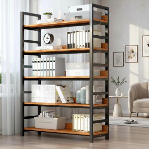 Estantería Multiuso De Metal Y Mdf 5 Estantes 175x30x80 cm