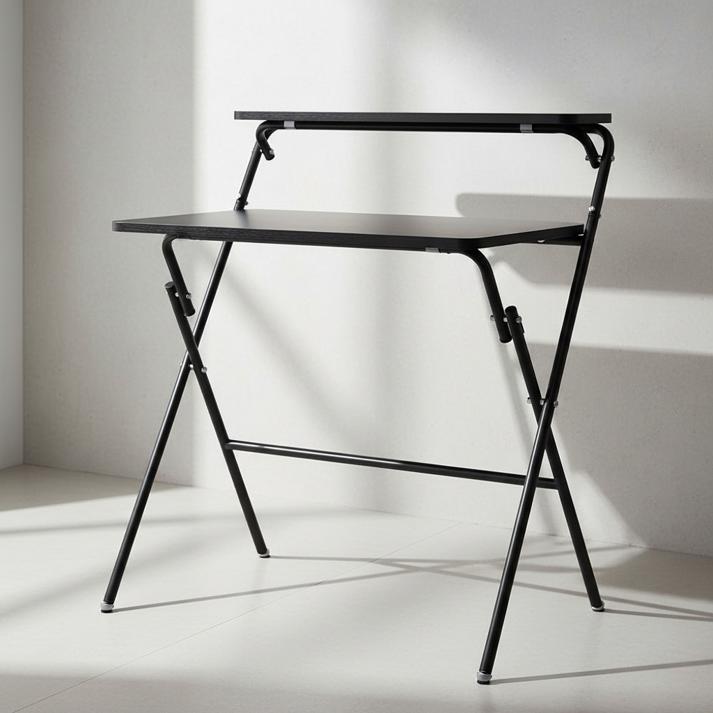 Escritorio Plegable Portatil Resistente De Mdf Y Metal 80 cm - Imagen 10