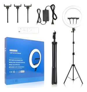 Aro De Luz Profesional De 45 Com Más Tripode Negro 2.1 Mts