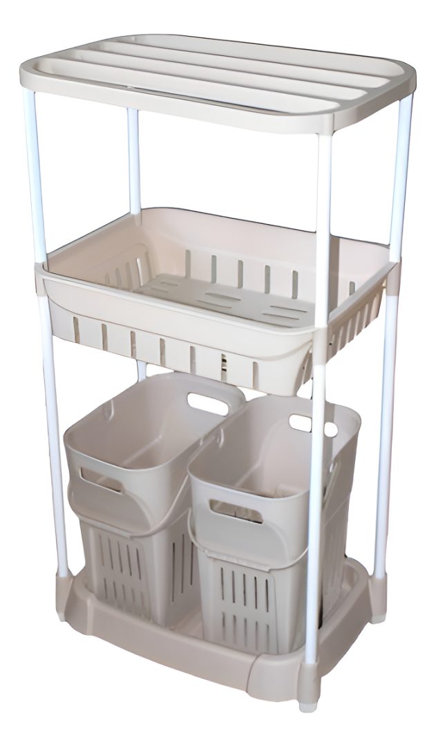 Carro Multiuso De Baño Ventilada 3 Niveles Con Ruedas - Imagen 4