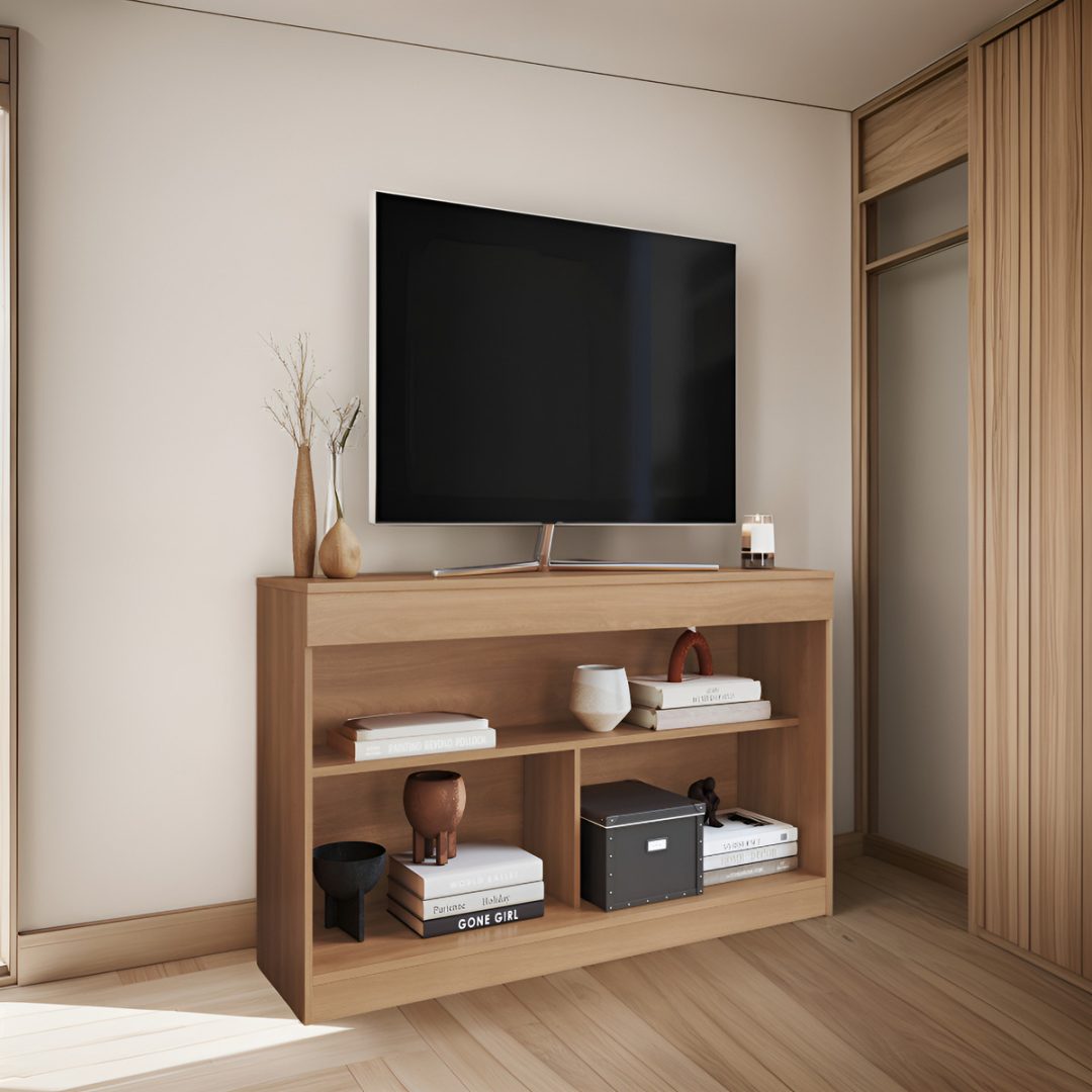 Estante Rack Tv Moderno Hasta 50''linea Brasil Color Miel - Imagen 4