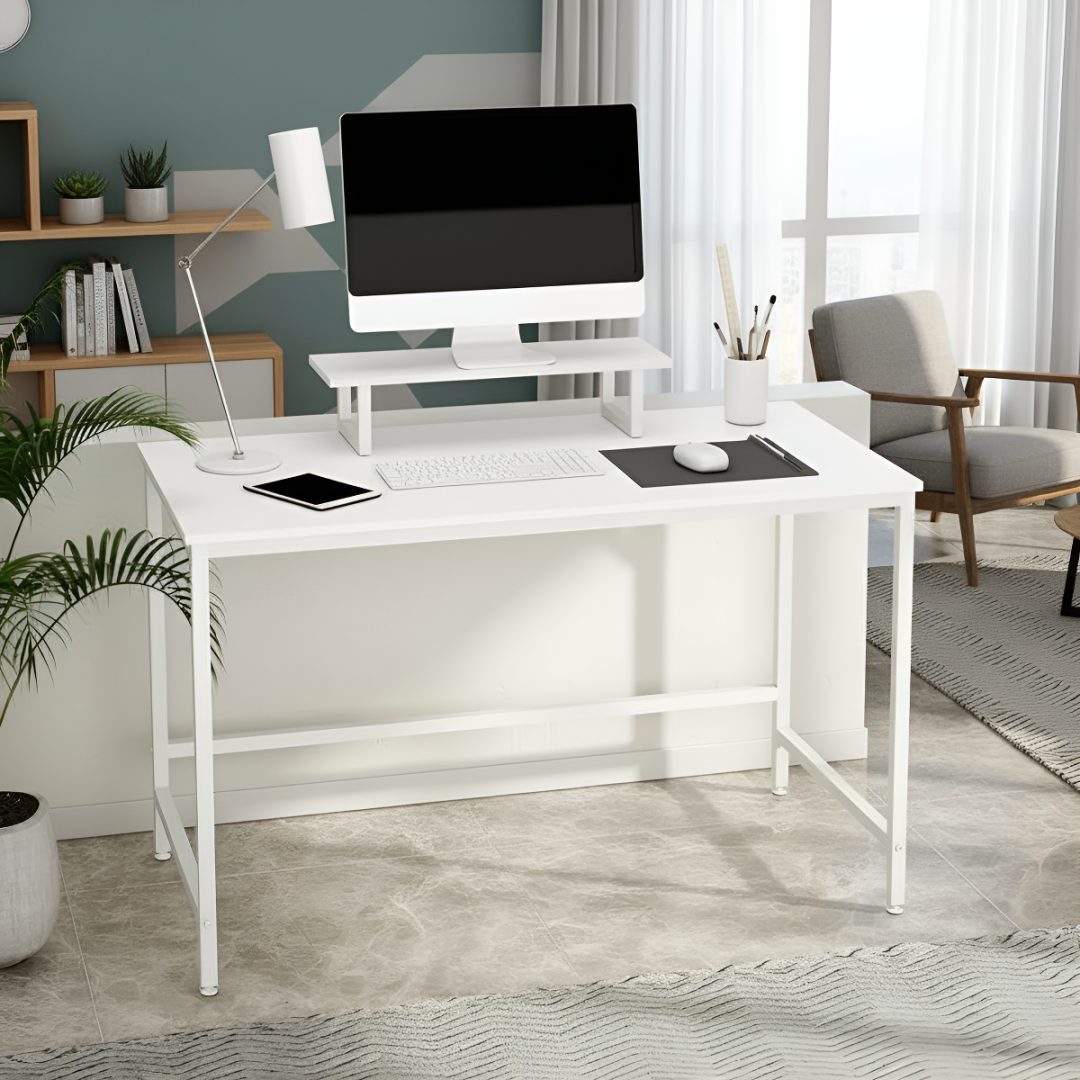 Escritorio Moderno De Metal Y Madera Mdf Para PC Oficina