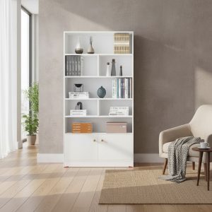 Estantería Biblioteca Madera MDF 6 Niveles 5 Estantes 178x80 cm