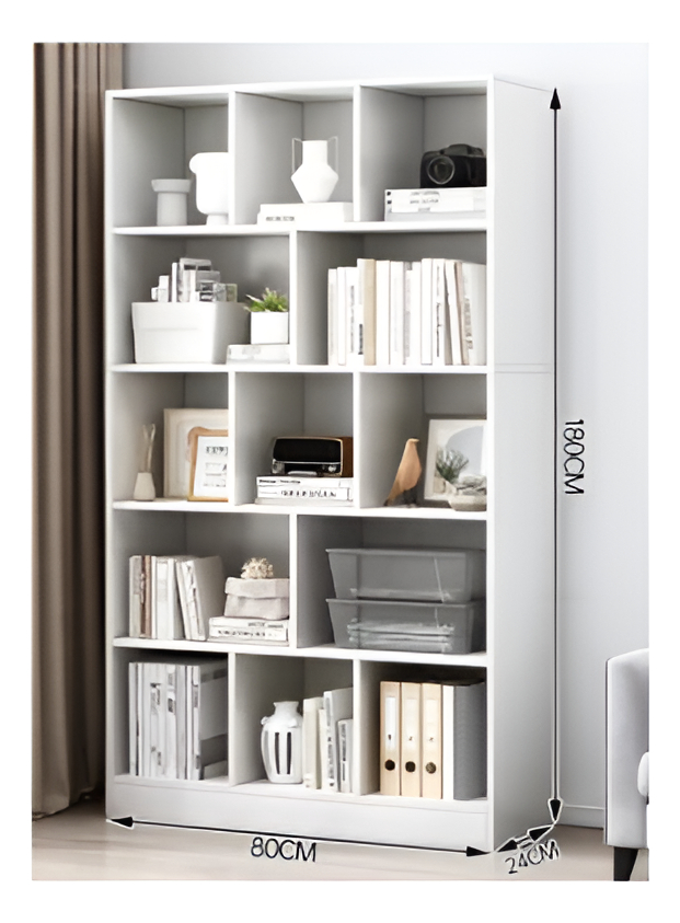 Estanteria Minimalista Biblioteca 5 Estantes Con Panel 180 cm - Imagen 8
