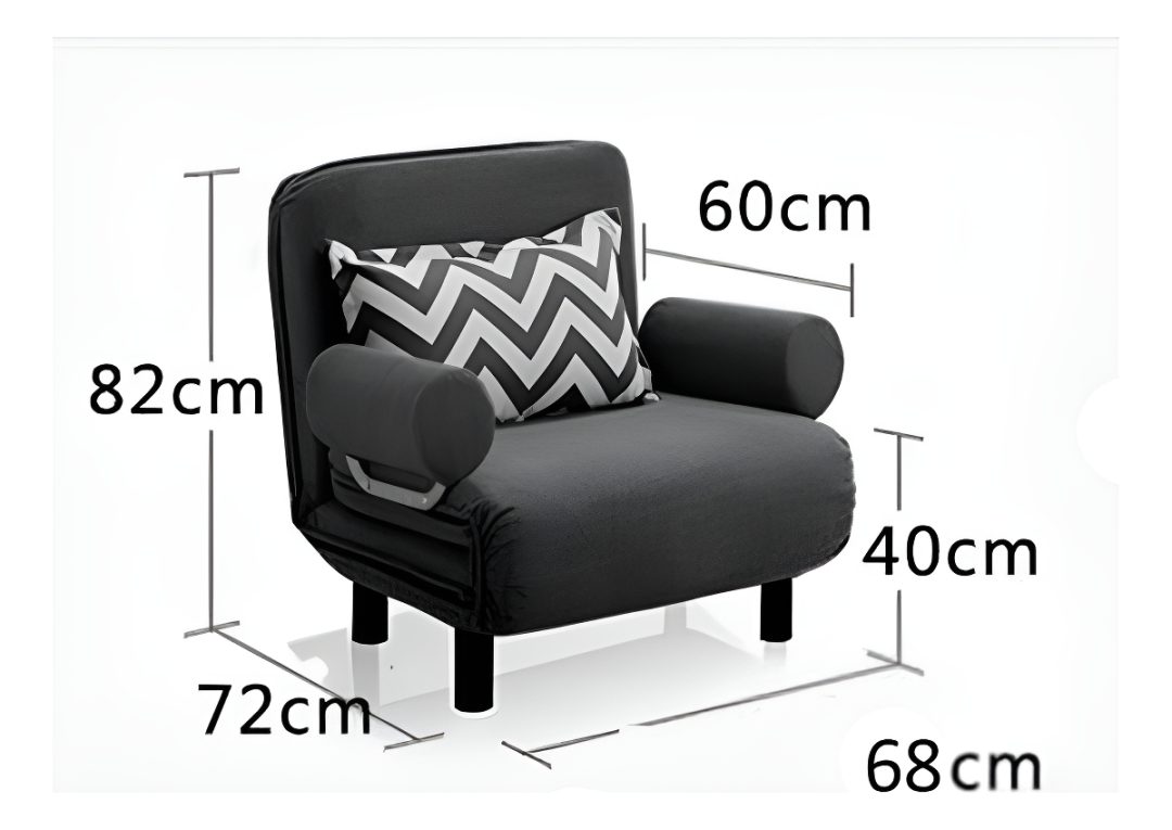 Sofá Cama Sillón Moderno Plegable Con Poza Brazos Reclinable - Imagen 7