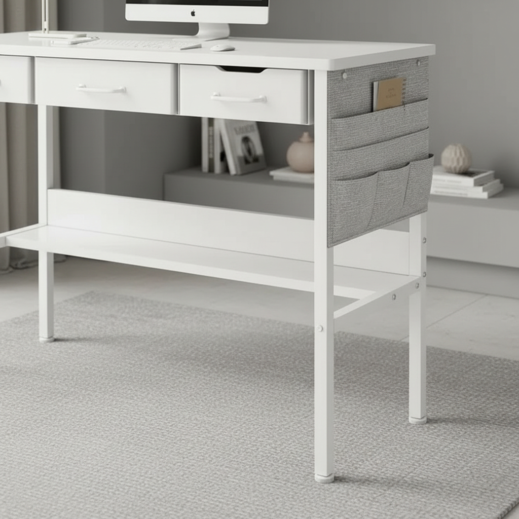 Escritorio Moderno Con cajones - Estante Y Organizador 100 cm - Imagen 4