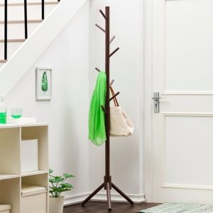 Perchero Madera Bambú De Pie 175x42 cm