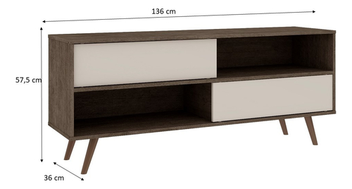 Mueble Soporte Minimalista Aparador TV Mdf 2 Puertas - Imagen 5