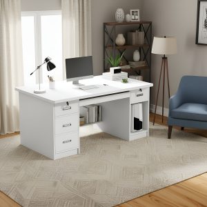 Escritorio Oficina MDF 4 cajones 2 Estantes 140 cm