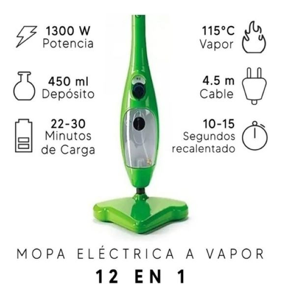 Limpiador A Vapor Multiuso 12 En1 Funciones 1300w De 400ml - Imagen 3