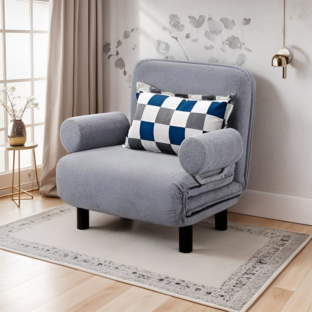Sofá Cama Sillón Moderno Plegable Con Poza Brazos Reclinable - Imagen 2