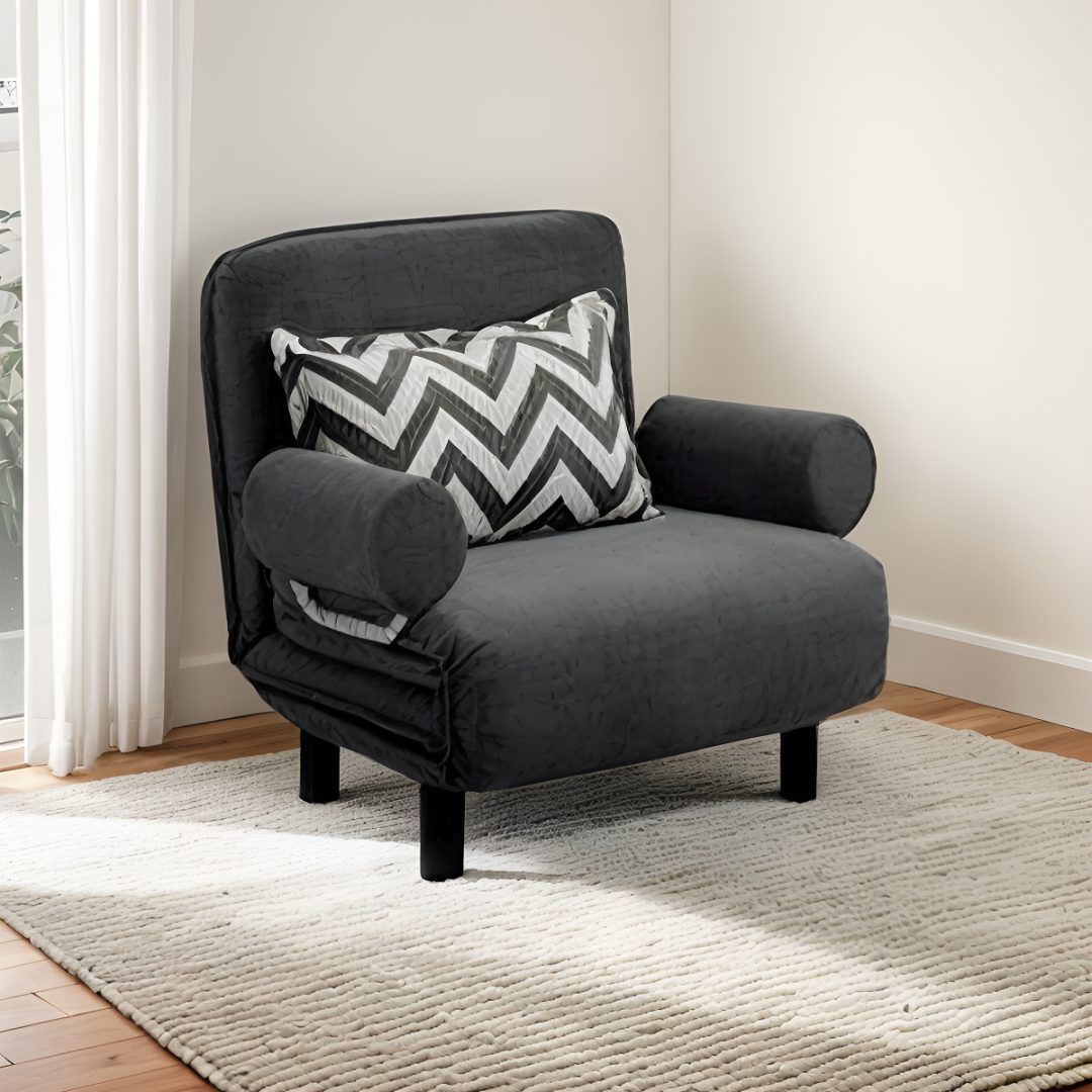 Sofá Cama Sillón Moderno Plegable Con Poza Brazos Reclinable - Imagen 5