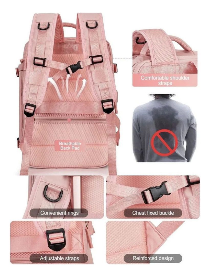 Mochila Impermeable Plegable Portátil Con Cargador USB - Imagen 7
