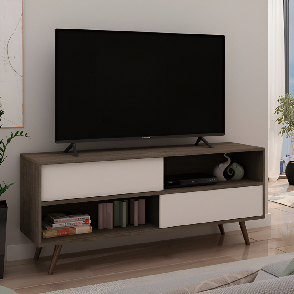 Mueble Soporte Minimalista Aparador TV Mdf 2 Puertas - Imagen 2
