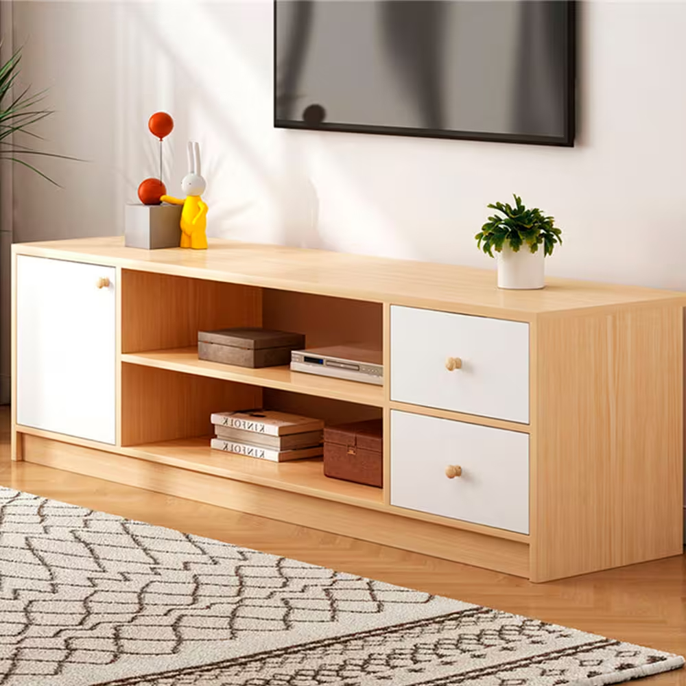 Rack TV MDF Minimalista Con 3 Cajones Y 2 Estantes 120 cm