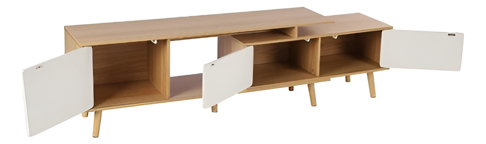 Rack TV MDF Laminado Expandible 140-240x30 cm - Imagen 9