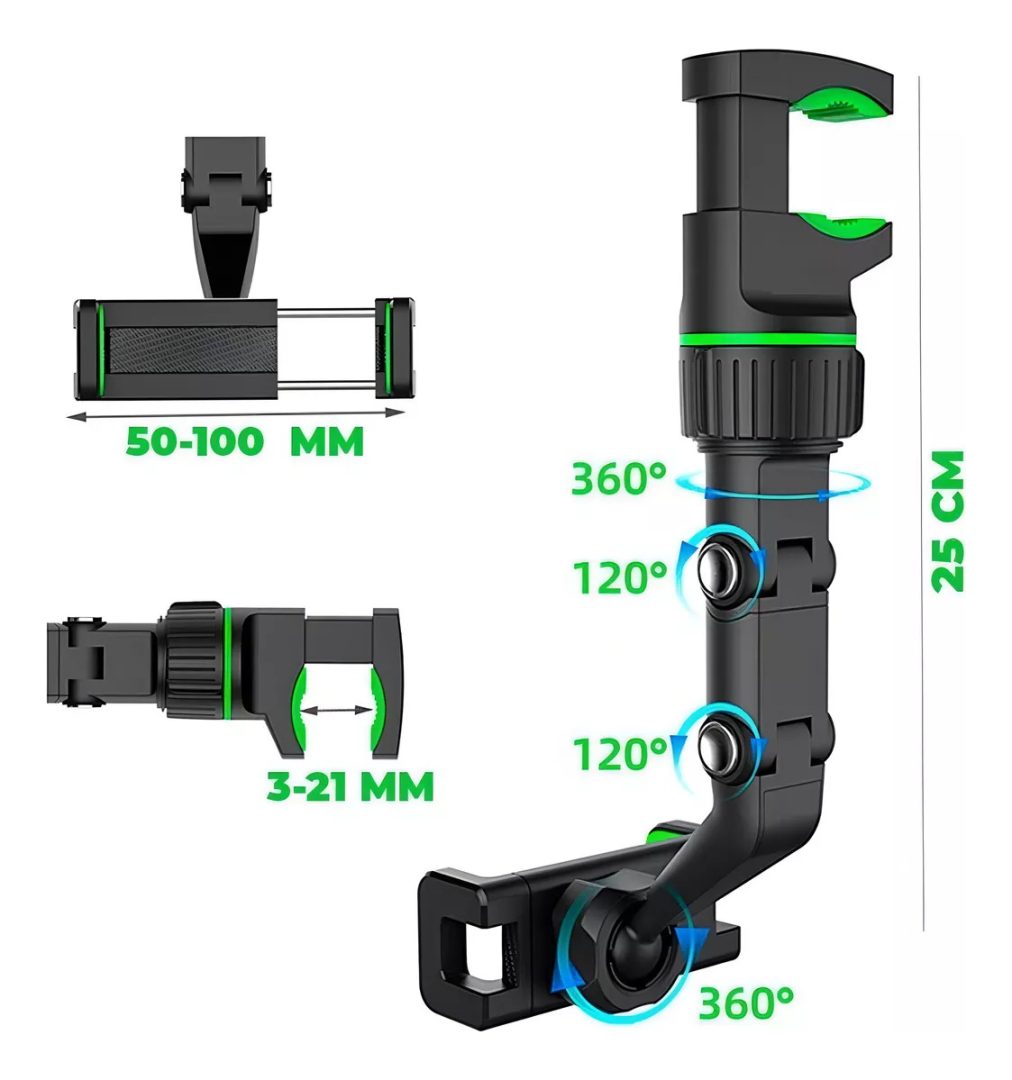 Soporte Multiuso Para Teléfono Con Espejo Retrovisor 360º - Imagen 6