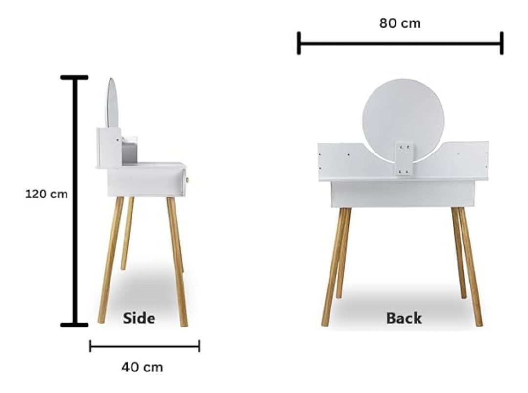 Tocador De Maquillaje Espejo Luz Led Ajustable Y Taburete - Imagen 10