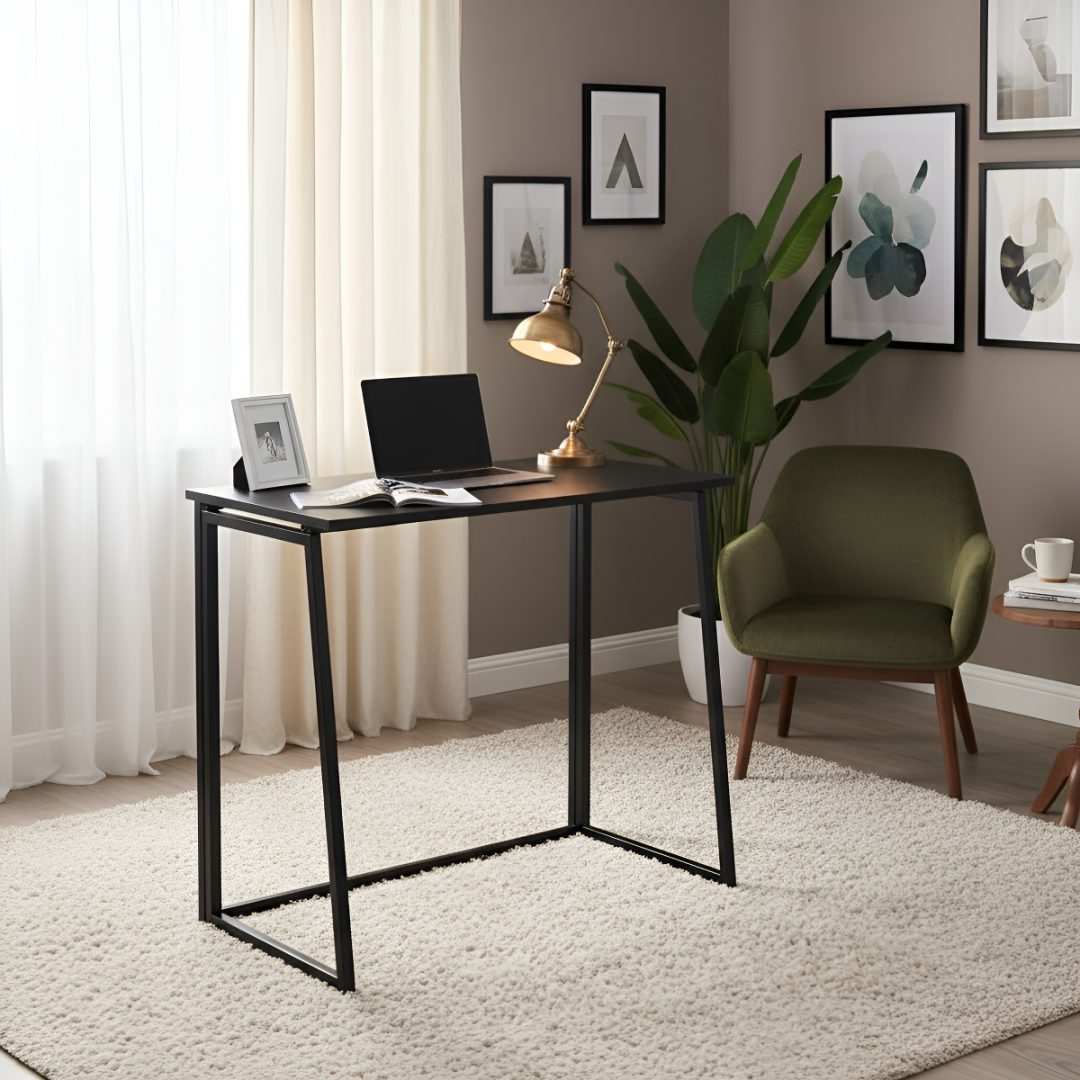 Escritorio Plegable Minimalista Mdf Y Metal 80 cm
