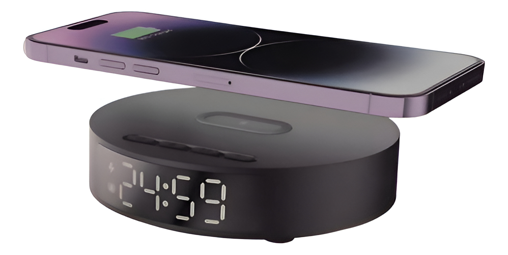 Despertador Reloj Con Cargador Inalámbrico Carga Rápida 15W