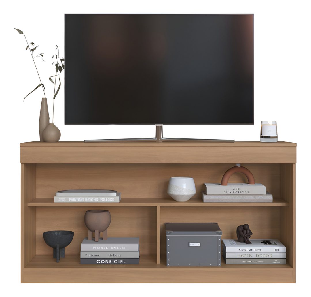 Estante Rack Tv Moderno Hasta 50''linea Brasil Color Miel - Imagen 6
