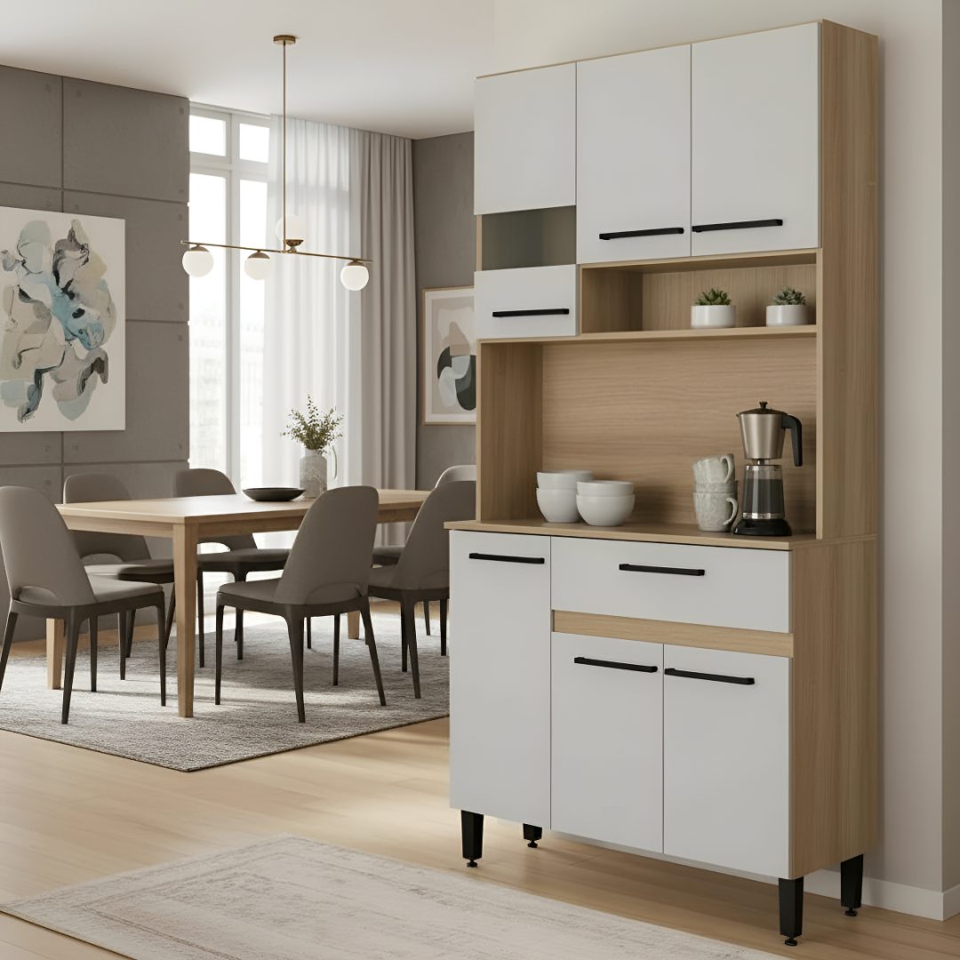 Aparador Mdp Multiuso De Cocina Comedor 188x90cm Grafito Us - Imagen 3